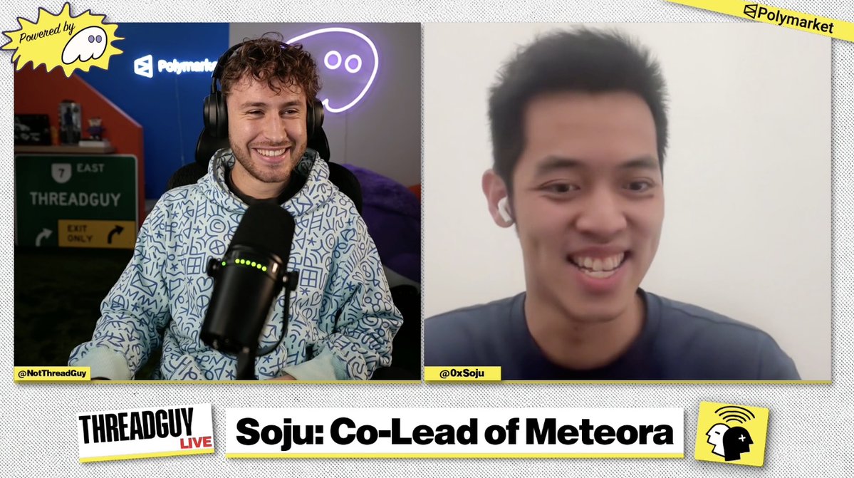 Threadupdates_'s tweet image. Threadguy is now LIVE with @0xSoju 

twitch.tv/threadguy