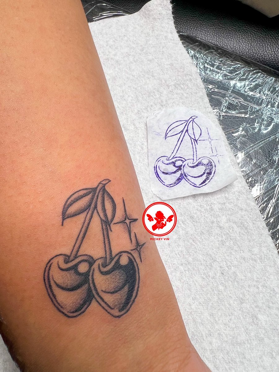 Mickey_Vin's tweet photo. 🌸🍒✨ cherry besties 
📍Atl, ga 
#tattooartist https://t.co/28QyWOrX1O