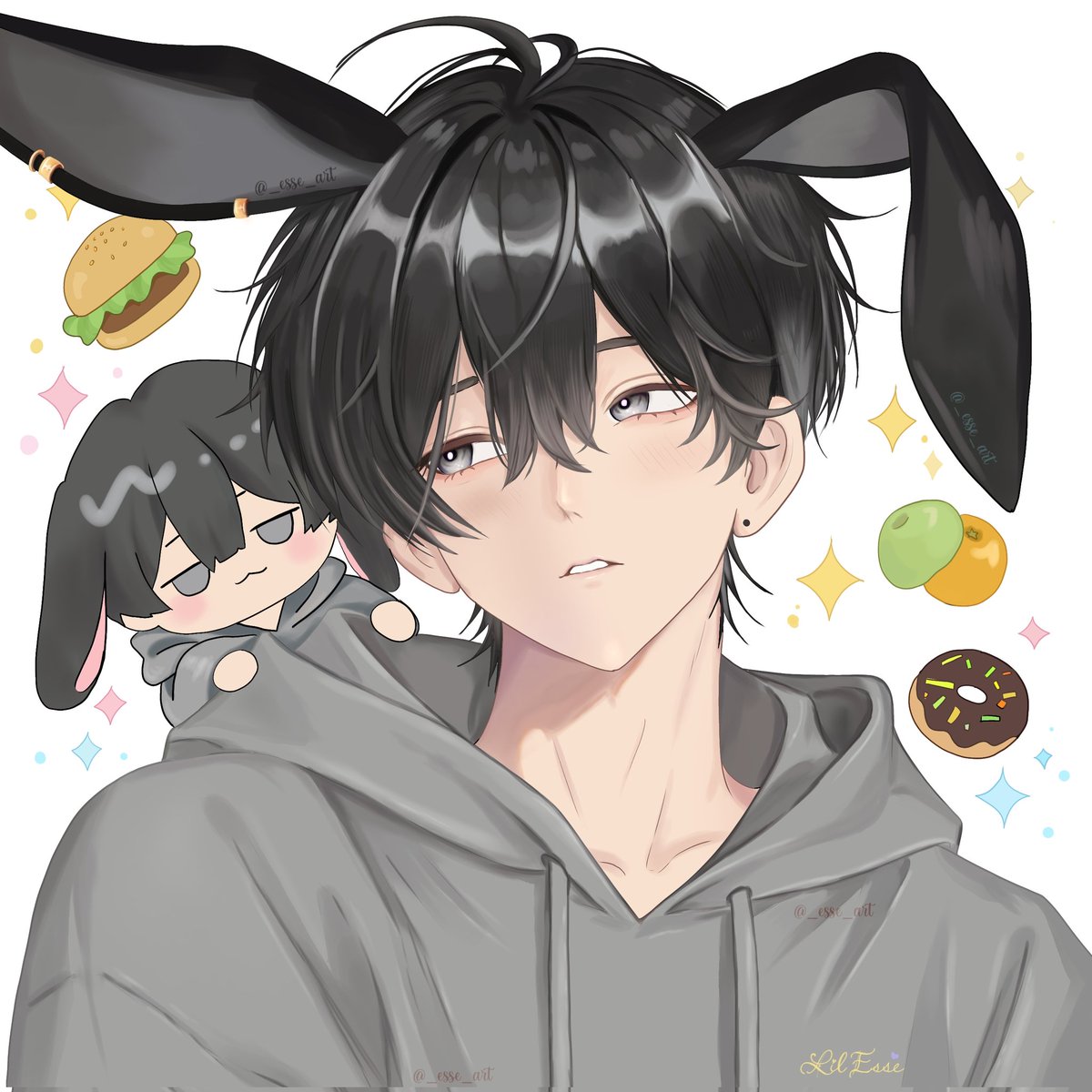 🐇 . . . #art #bunny #anime #artmoots, image size:1200x1200