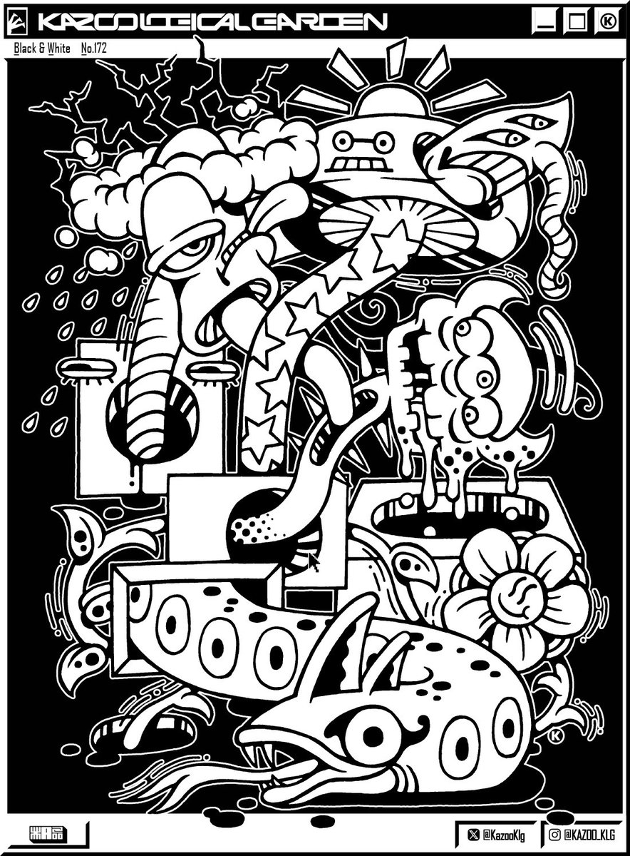 KazooKlg's tweet image. モノクロで好き勝手描いている【B&amp;amp;W】シリーズ。世界の誰かに刺さるといいなぁ☺︎
