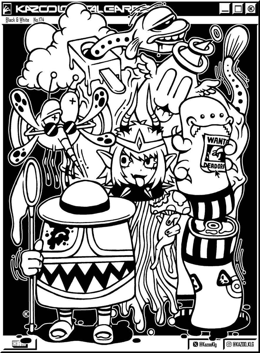 KazooKlg's tweet image. モノクロで好き勝手描いている【B&amp;amp;W】シリーズ。世界の誰かに刺さるといいなぁ☺︎