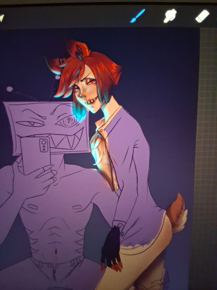 SpecialWiener's tweet photo. Im so ready for the finale #RadioStatic #HazbinHotelFanart #WIP https://t.co/vkoDOsqf7o
