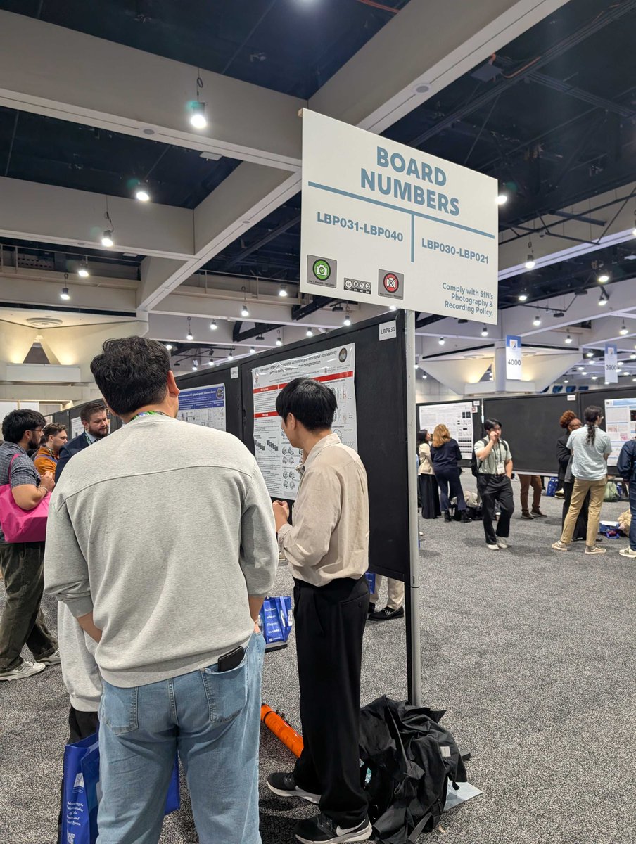 #SfN25 Everyone! Thanks for stopping by <a href="/OhLabBrown/">Oh Lab @ Brown</a> posters on #aging #visual_categorization &amp; #brain_microstructure by  <a href="/jh_kim_bci/">Ji-Hyun Kim</a> &amp; <a href="/ChinERowena/">Rowena Chin</a> today! 

<a href="/BrownMICAAD/">Brown MICAAD Study</a> <a href="/BrownPsychiatry/">Brown Psychiatry and Human Behavior</a> <a href="/CarneyInstitute/">Carney Institute for Brain Science</a>