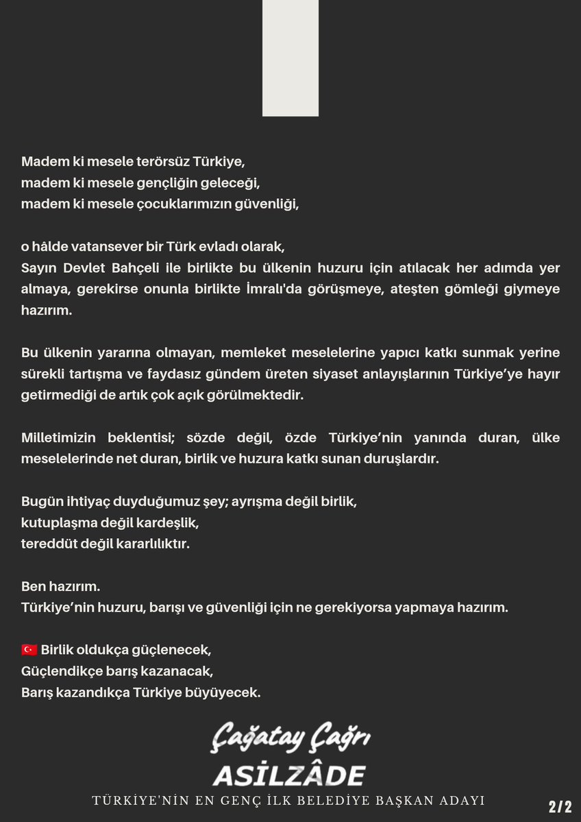 CCAsilzade's tweet image. 🇹🇷 Terörsüz Bir Türkiye İçin Ateşten Gömleği Giymeye Hazırım

Türkiye’nin bekası, milletimizin huzuru ve yarınlarımızın güvenliği söz konusu olduğunda susmak, geri durmak, tereddüt etmek bize yakışmaz.

Bu noktada 18 Ekim 2025&apos;de yaptığı grup toplantısında,

“Terörsüz Türkiye…
