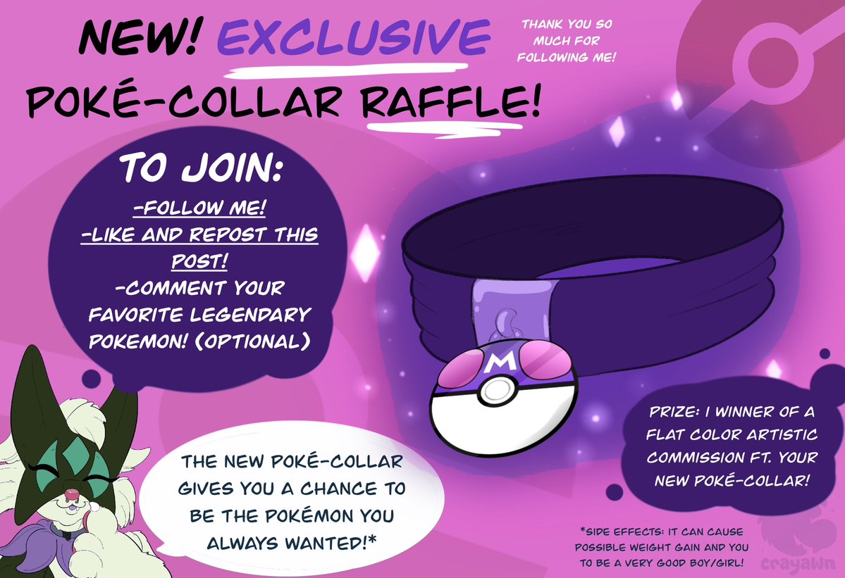 ✨Poké-Collar Raffle!🩷💜
Thank you so much for over 2500 followers!☺️
-1 winner per social (1 for Bluesky and 1 for X!)

Rules:
—Like
—RT
—Follow
-Comment your favorite/ideal legendary!
Ends Nov.27th and thank you everyone for your support and joining!💖
#Pokemon #TF #artraffle