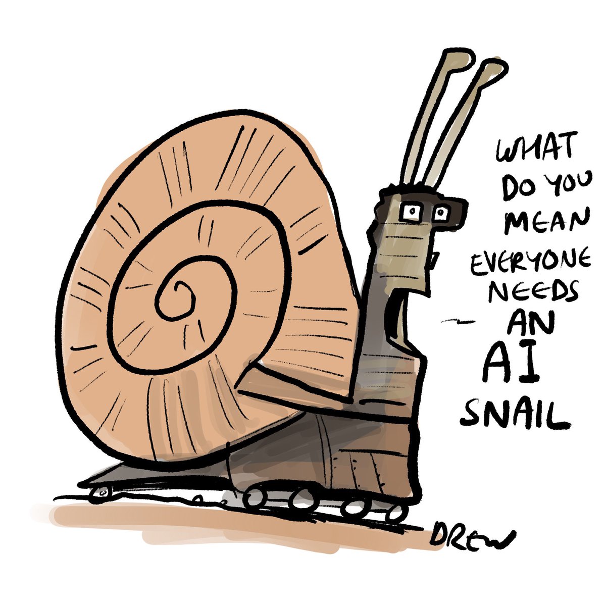 cartoonsidrew's tweet image. Tuesday #shapechallenge is an AI snail @ADsaxist @StudioTeaBreak