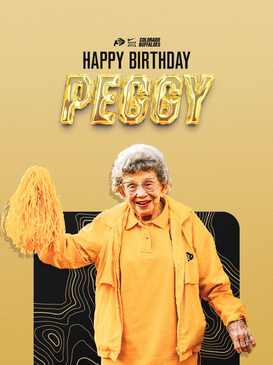 CUBuffs's tweet image. Happy 101st Birthday, Peggy! 💛