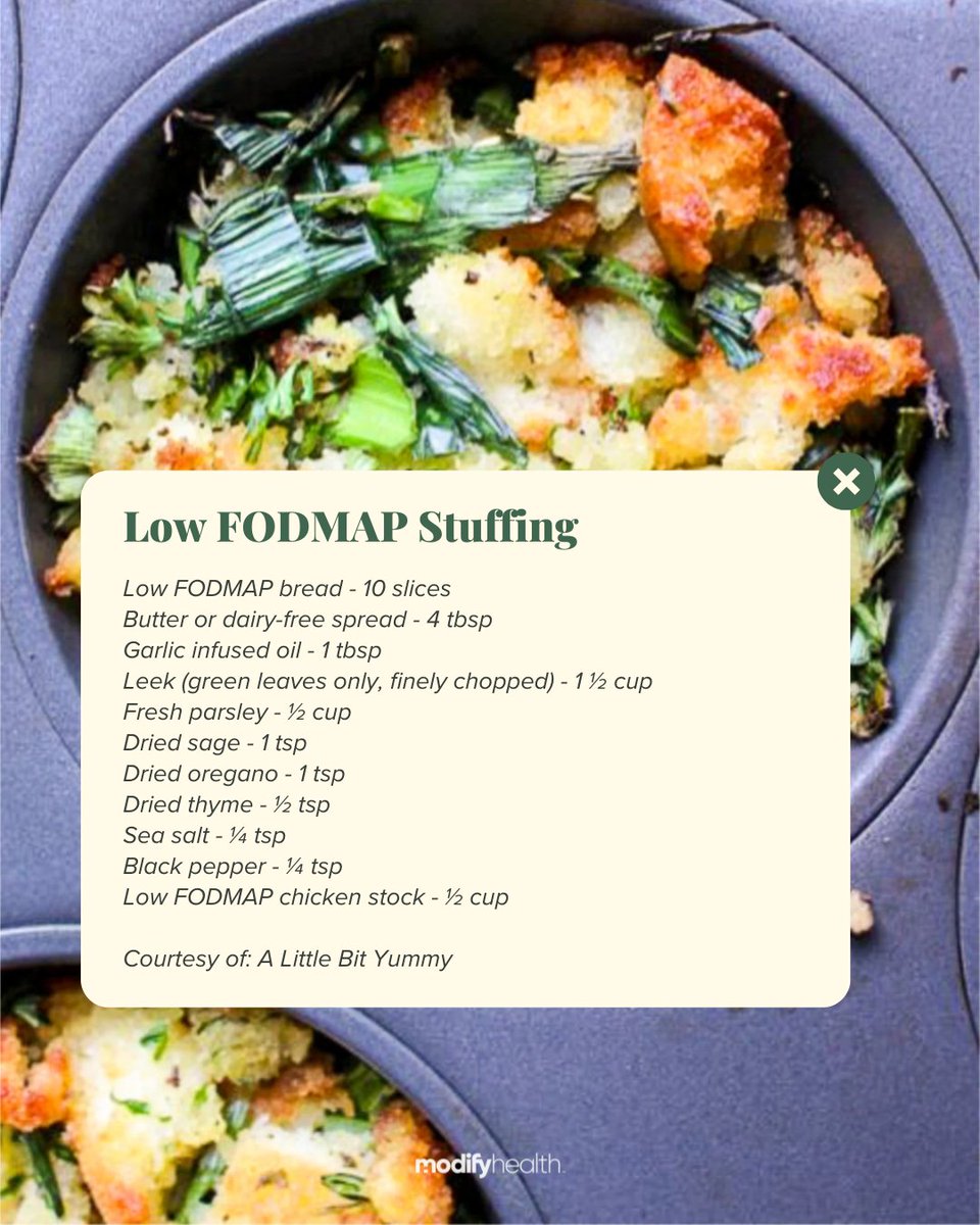 iModifyHealth's tweet image. Get stuffed with this Low FODMAP stuffing this Thanksgiving! It&apos;s crunchy on the outside, soft and moist on the inside. Give it a try at your Thanksgiving! 

#modifyhealth #mealdelivery #ibs #ibsproblems #guthealth #celiac #glutenfree #lowfodmap #lowfodmapdiet #mediterraneandiet