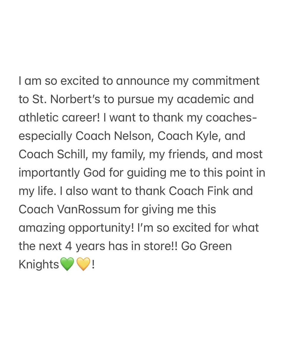 ari_cavanaugh's tweet photo. Go Green Knights!💛💚 #Committed @SNCSoftball https://t.co/8Yeck5Gig3
