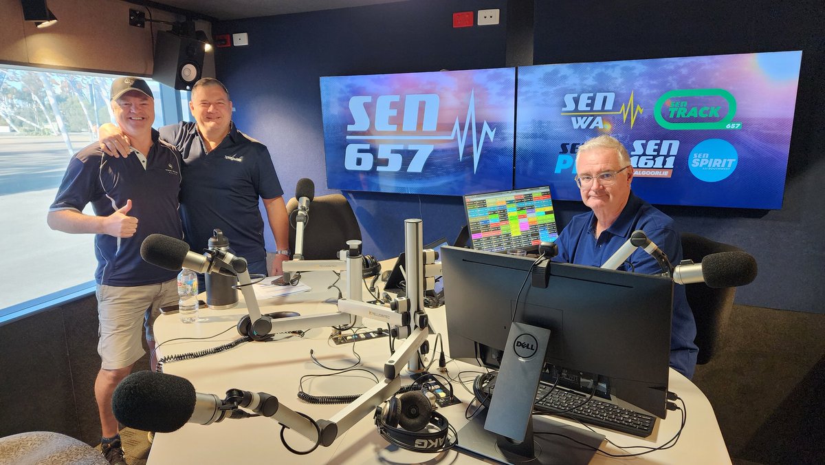 SENWAScottyGoss's tweet image. NOW |

@Simon_Miller_ joins @ScottyCummings_ and @TimGossage LIVE in the studio. #Racing #RailwayStakes #Pinnacles

Tune in: sen.com.au/listen