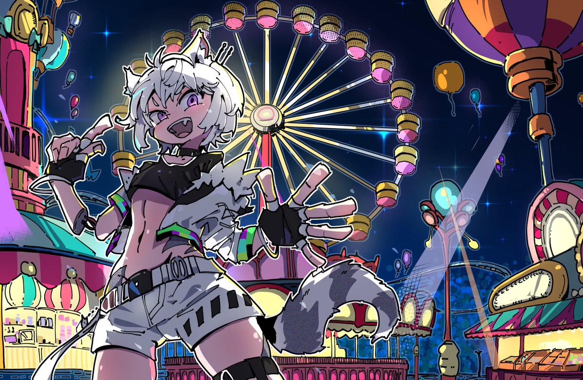 「We still have time to ride the Ferris Wheel of Doom, don't we~? Come on!」