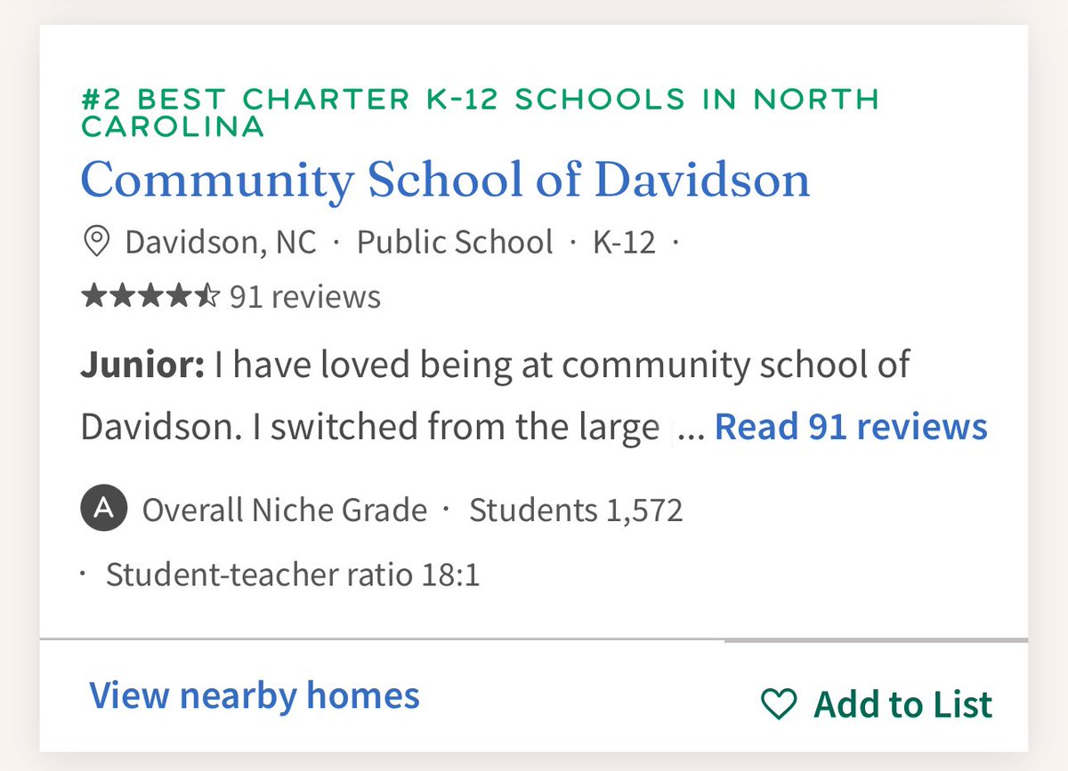CSDCrier's tweet image. Niche.com recently came out with their annual rankings “based on rigorous analysis of key statistics and millions of reviews from students and parents using data from the U.S. Department of Education.&quot; 

CSD was ranked as the #2 Best K-12 Charter School in NC! #nced