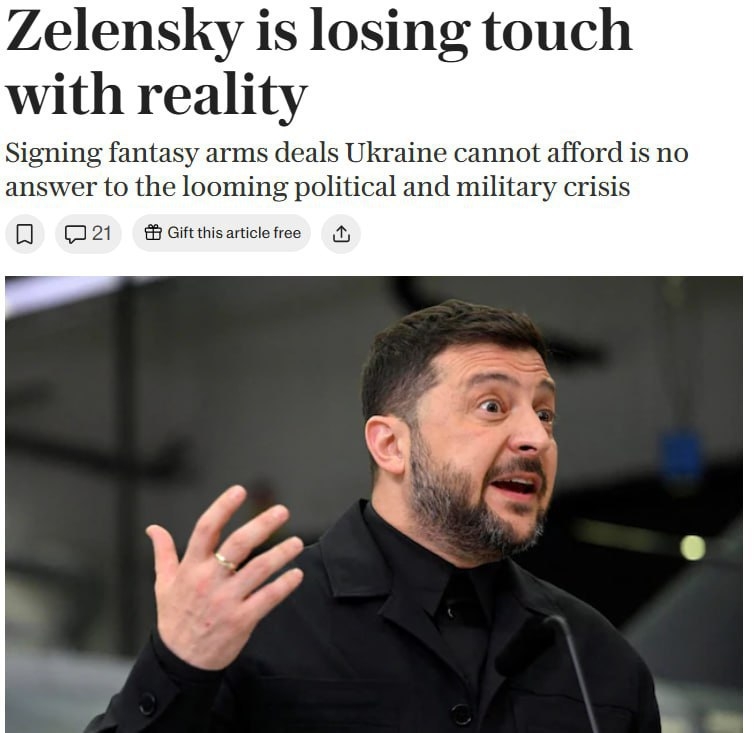 lifepmr's tweet photo. The Telegraph: Зеленский теряет поддержку и действует отчаянно

Британская газета The Telegraph опубликовала материал с резким заголовком о том, что... https://t.co/LZt3SiU7Hl https://t.co/VHOhH2Eqw2