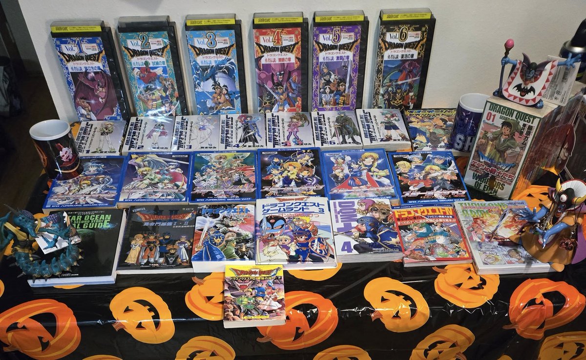 Spiculicious's tweet photo. just a couple things people got me over the years that make me happyppy. my special interests #starocean2 #dragonquest #thousandarms <333 https://t.co/4ITPvQ3Qrl