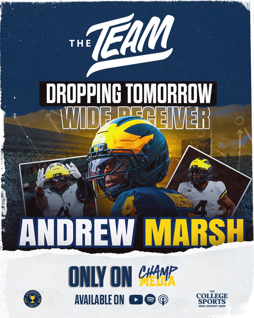 THE FUTURE OF MICHIGAN’S WR ROOM🔥

This week on The Team, Mikey Keene is joined by freshman phenom Andrew Marsh 🎙️🔥

Fresh off being named Big Ten Freshman of the Week after a record-setting day at Wrigley Field with 12 catches and 189 yards, Andrew is showing why he’s one of