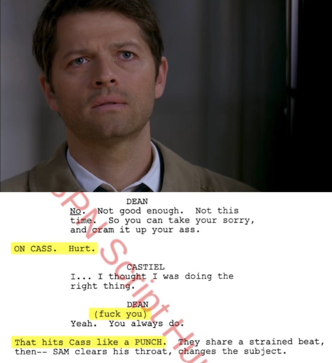 oh cas my poor baby. he thought he was doing the right thing 😖😖😖