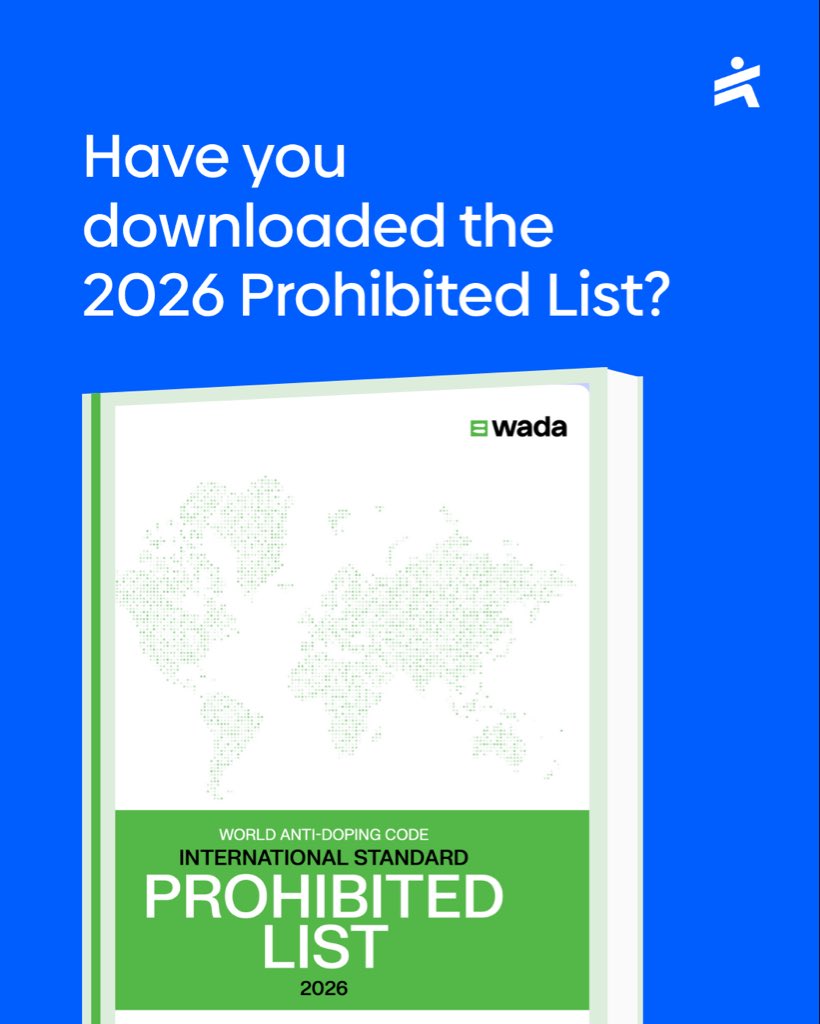 aiu_athletics's tweet photo. Stay informed, learn what is new from January next year on the WADA Prohibited List.

You can find the full copy of the 2026 WADA Prohibited List, and the Summary of Major Modifications and Explanatory Notes here: https://t.co/VMpm0DR1qR https://t.co/a4gkTb87bO