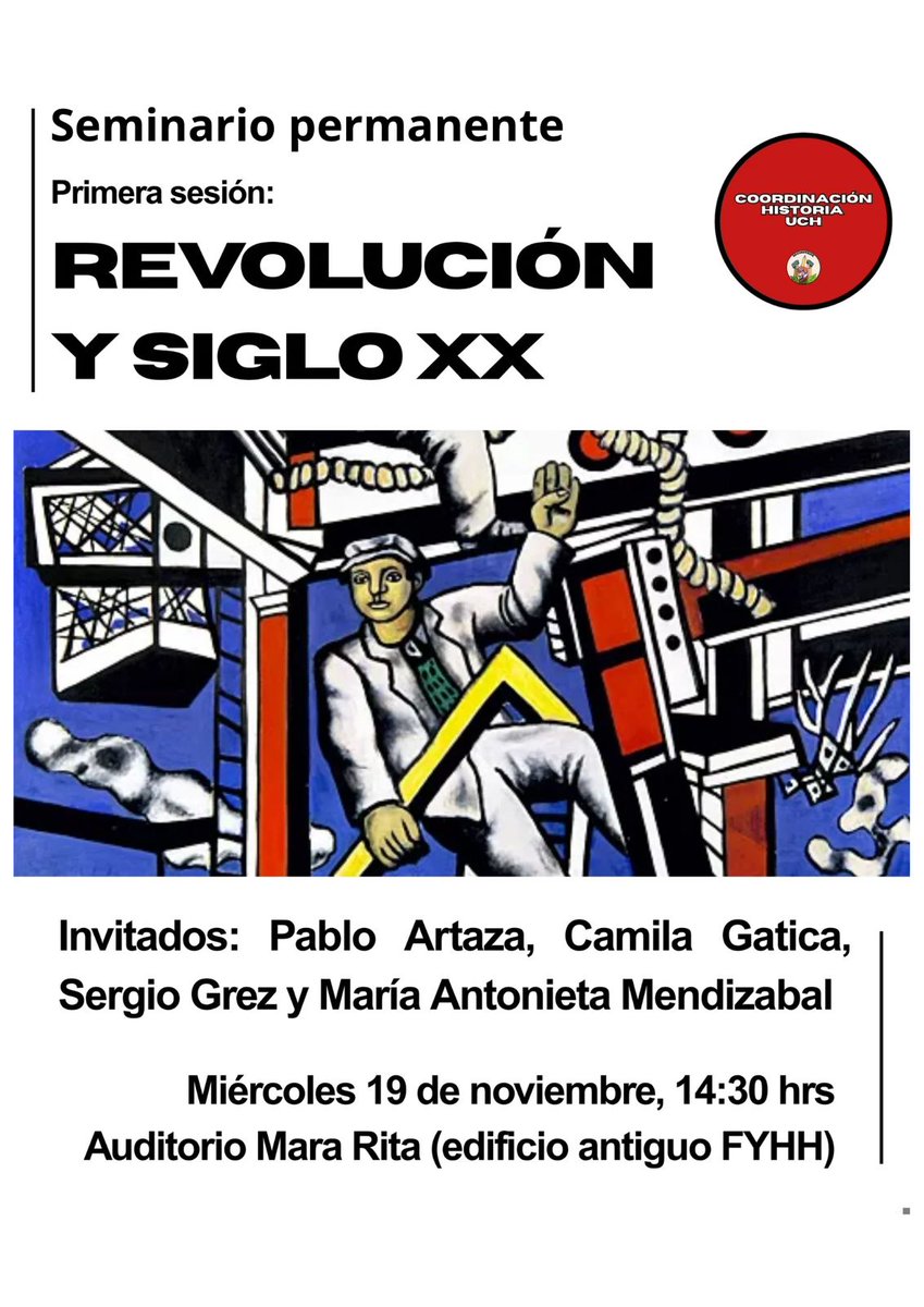 Revolución y siglo XX
Pablo Artaza
Camila Gatica
Pablo Artaza
Sergio Grez
M. Antonieta Mendizábal

Universidad de Chile 
Facultad de Filosofía y Humanidades
Ignacio Carrera Pinto 1025. Ñuñoa.
19/11/2025