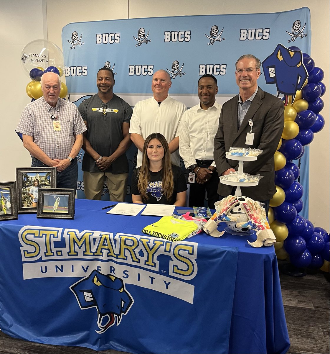 DannyMassey44's tweet photo. Congratulations Callie Gilliam signing to play college soccer at St. Mary’s. Special that her parents are @BwoodBucs graduates also! #BucPride #FromHereAnythingIsPossible @LadyBucSoccer https://t.co/J4UOYORSrB