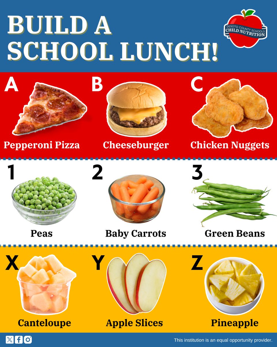 teamDCSmeals's tweet image. What 3 things would you put in the ultimate school lunch? Comment below! ⬇️

@DCSeNews #TeamDCS #DeSotoMS #DeSotoMississippi #DeSoto #MSschools #DeSotocounty