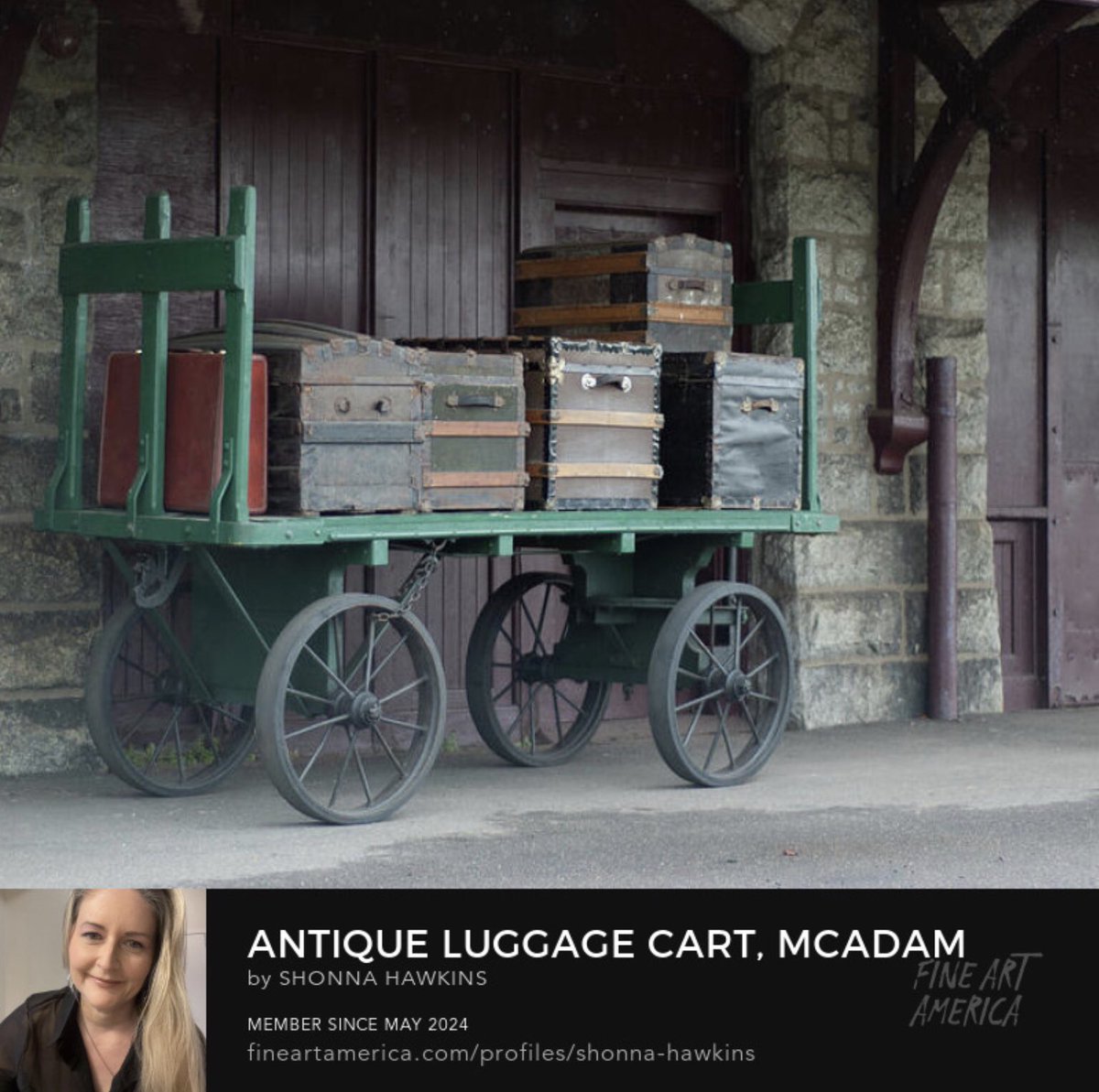 Antique Luggage Cart, McAdam Train Station shonna-hawkins.pixels.com/featured/antiq…

I had the pleasure of exploring this train station one summer, and on the way out I discovered this old luggage set on an old luggage cart,…

#Antique #LuggageCart #McAdam #ShonnaHawkinsPhotography #BuyIntoArt