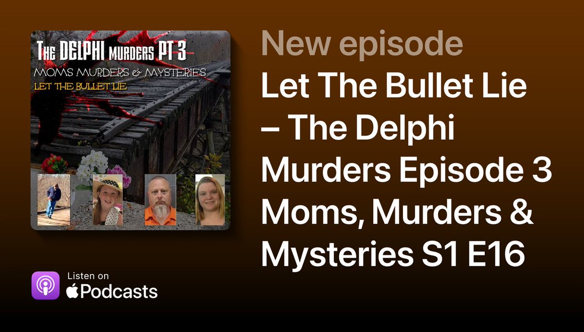TheKingDude's tweet image. The wait is finally over! Moms Murders And Mysteries Part 3 of The Delphi Murders has arrived - Hosted by your favorite Radio Guy...ME!!!!  apple.co/3LOc8EU @Docs_Delphi