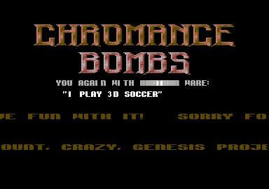 CracktroBot's tweet image. Franco Baresi World Cup - Kick Off (1988) - Crack: Barna Byte Busters - #Amiga
Tusker (1990) - Crack and Trainer (+1): Scoopex (SCX) - #Amiga
I Play - 3D Soccer (1991) - Crack: Chromance - #Commodore64
Wolfchild (1992) - Crack: Skid Row (SKR) - #Amiga