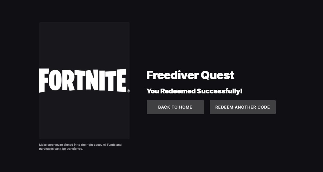 yagaman97's tweet image. Finally got it for free - the freediver skin !!!
#freediver #Fortnite #O2UK
No dime spent because of good friends &amp;lt;3
GG
