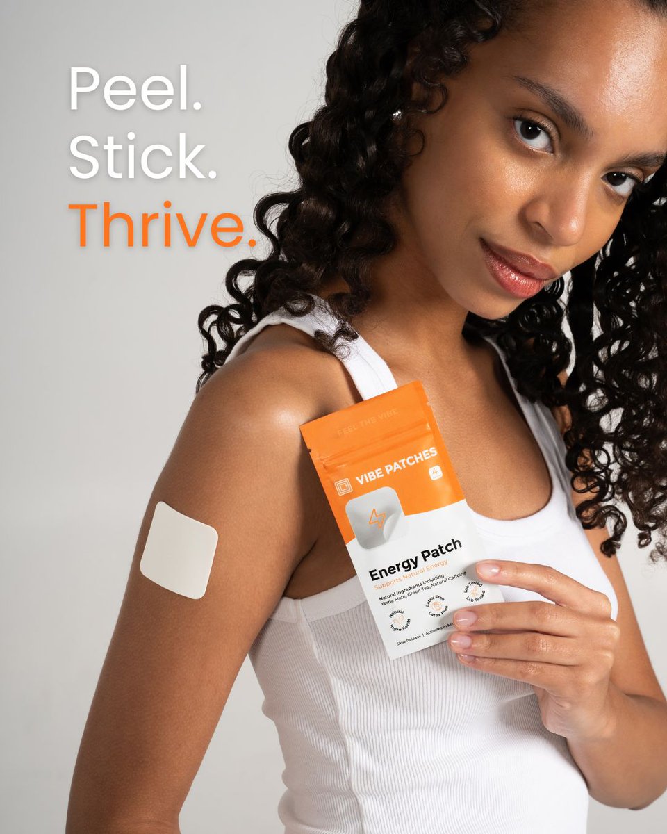 VibePatches's tweet image. Clean, crash-free energy → activated. ⚡
The Energy Patch delivers steady focus, stamina, and all-day clarity. No jitters, no crash.

BOGO is live. Peel. Stick. Thrive. 🔥
#EnergyPatch #CleanEnergy #DailyWellness #VibePatches