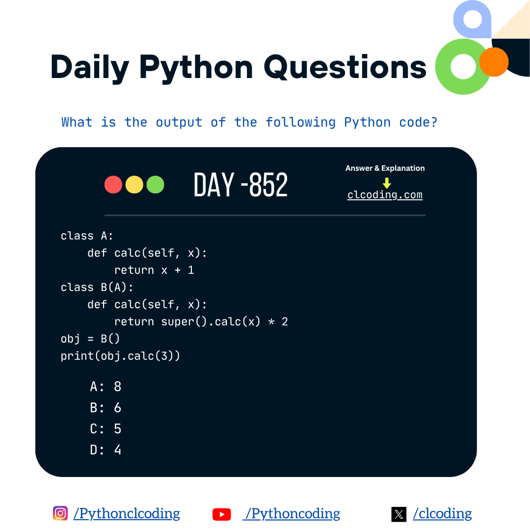 Karsyn_hacks's tweet image. Python Coding challenge - Day 852| What is the output of the following Python Code?

Answer with Explanation: t.me/Karsyn_hacks