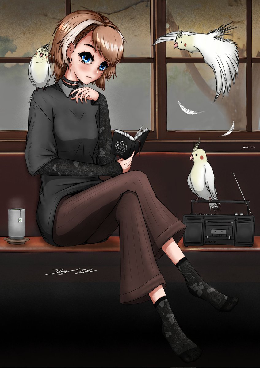 waetr24681012's tweet photo. 喫茶店での午後
#AnimeArt #OriginalCharacter #Cockatiel #CafeVibes #Retro #Cozy https://t.co/JLHIRkEu3o