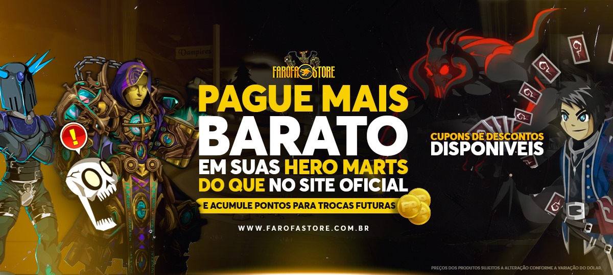 Faaaala Rapazeada do AQW, Mega promo BR aí, os melhores dos melhores compram com o parceiro Farofa. Dale.