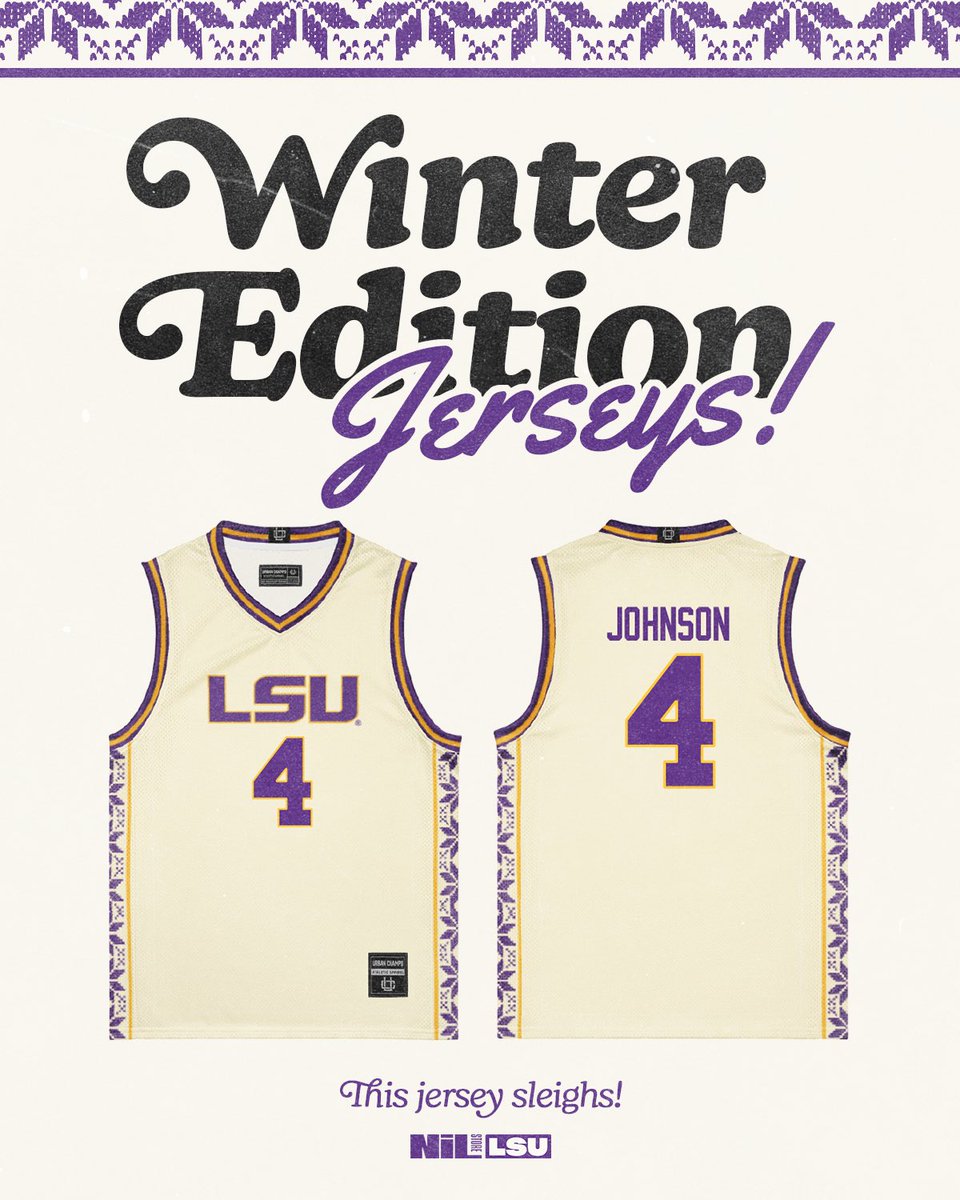 LSUNILStore's tweet image. Winter edition jerseys are SO BACK 

Support your favorite tiger in style at the LSU NIL Store ☃️☃️
➡️: nil.store/nil/collection…