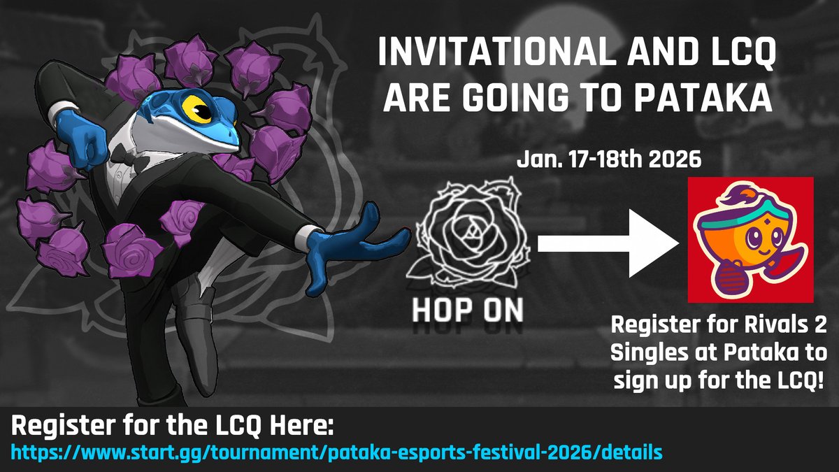 Hop On is proud to present the Rivals of Aether 2 PNW invitational and Last-Chance-Qualifier live from Pataka Esports Festival on January 17-18th 2026, and signups are live now at the link below! The winner of our invitational bracket will receive FREE entry to Genesis X3!