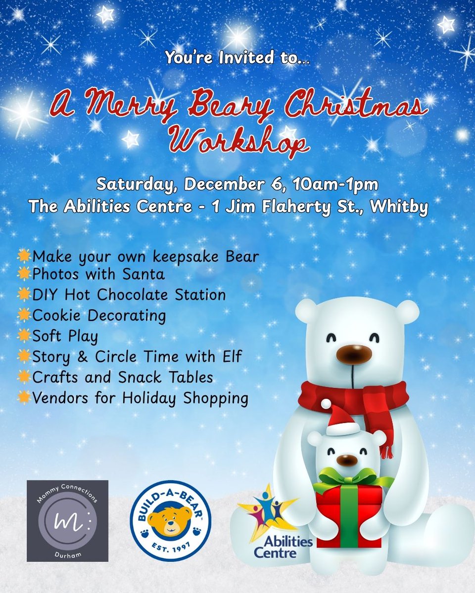 MommyConnectDUR's tweet photo. YOU'RE INVITED TO A MERRY BEARY CHRISTMAS WORKSHOP! - *|https://t.co/1OBWxE9tBW|* https://t.co/yI0GteQP4k