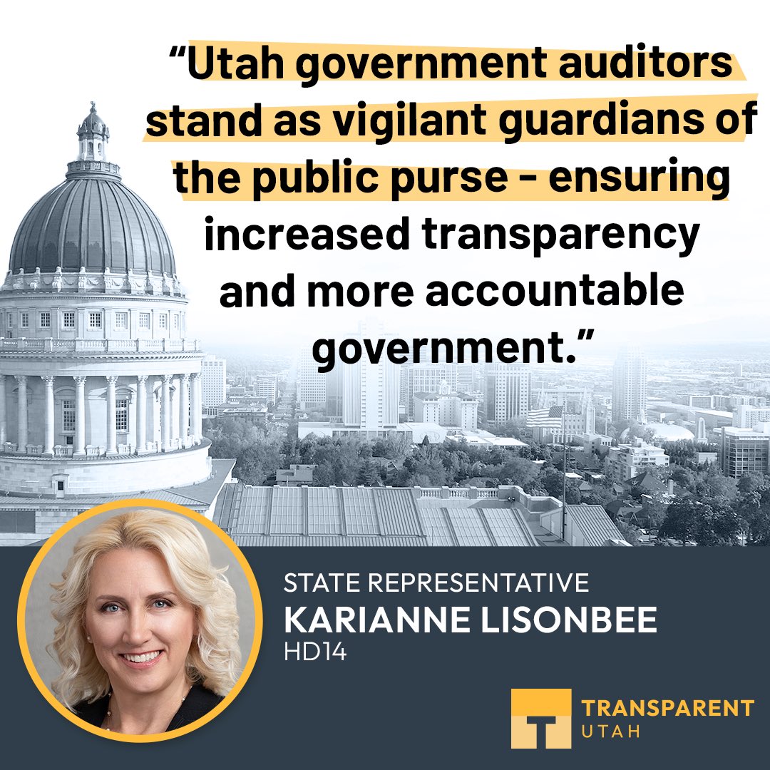 UtahTransparent's tweet image. #ThankfulForTransparency

Transparent.Utah.Gov

“Utah government auditors stand as vigilant guardians of the public purse - ensuring increased transparency and more accountable government.”

@KariLisonbee