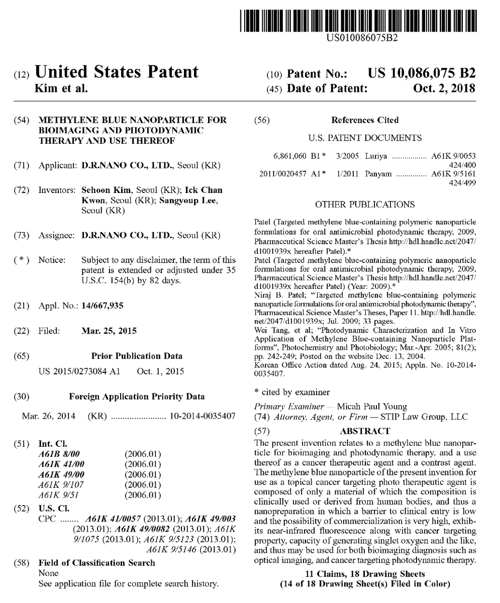 JohnDParody's tweet image. A patent for Methylene Blue + Red light therapy that shows cancer, especially breast cancer, uptakes methylene blue, and with red light therapy - it activates and with a few sessions it completely kills the cancer cells. 

Link: patentimages.storage.googleapis.com/a0/a4/23/b9bbd…