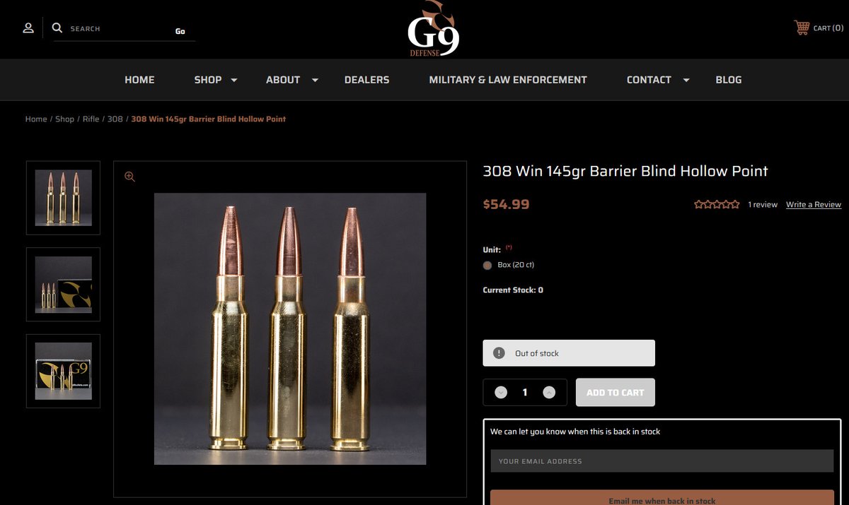 FirearmsGuide's tweet image. 2940 FPS .308 Win 145gr Barrier Blind Hollow Point Solid Copper Ammo by G9 - please watch the video review. @G9Defense #ammunition #ammo #reloading #hunting  #shooting #rifle #2A #bullet #target #brass 

WebShop: g9defense.com/?utm_source=SF…

Video Here: rumble.com/embed/v6zo7zo/…