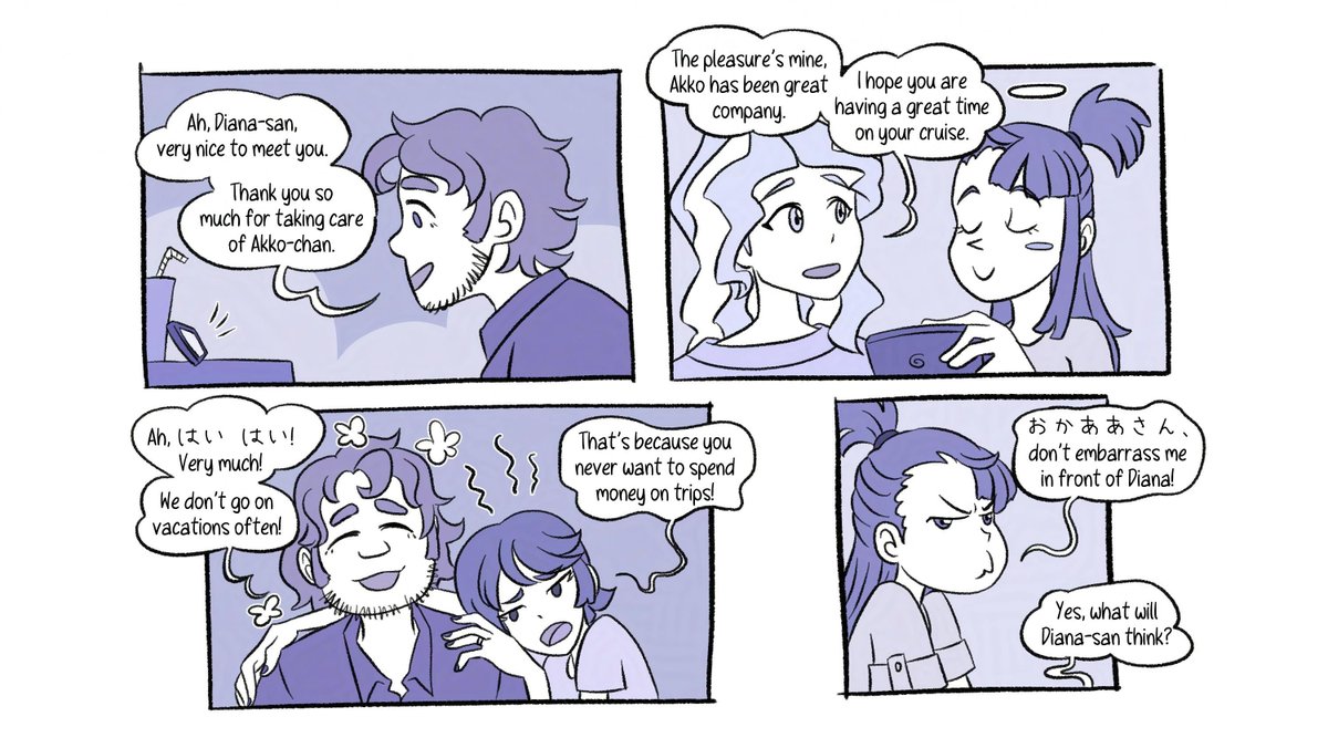 Vinzul's tweet image. Day 05 part 3/

(Unhinged) Family dynamics. I gave a lotta thought to their relationship and made up a whole lore universe to these 3 dorks, let&apos;s see how much of that comes across the panels!

Flats and GELPHIE 4 ever by @msoldiz

#LWA_jp #Diakko