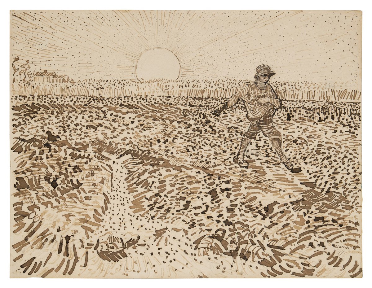 Vincent Van Gogh’s 'Le Semeur dans un champ de blé au soleil couchant' just broke an auction record at $11.2 million — the highest price ever achieved for any work executed in purely in pen and ink by the artist.