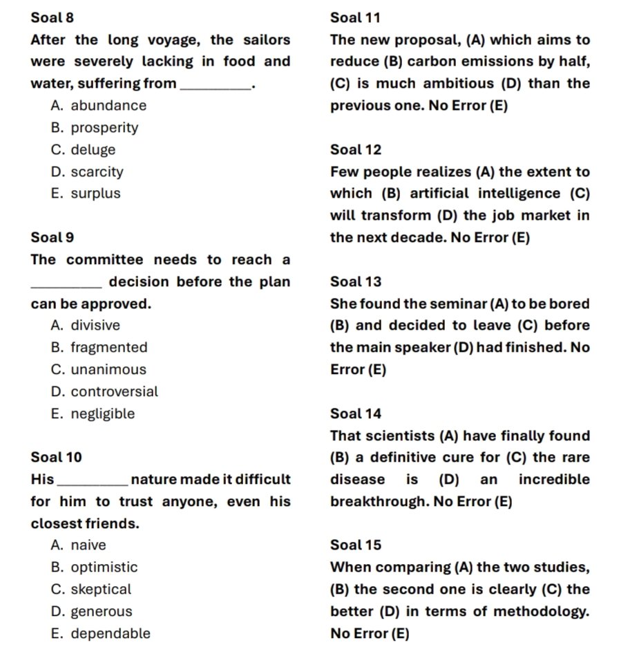 springchowon's tweet image. 🔥 Jangan cuma baca teori!
Hadapi English Proficiency PLN Group 2025 dengan latihan soal dan pembahasan lengkap 💡

✅ Reading Comprehenssion
✅ Error Recognition
✅ Vocabulary &amp;amp; Grammar
✅ Cloze Test
Semua dikupas tuntas biar kamu siap 100%!

👉 lynk.id/baguseka