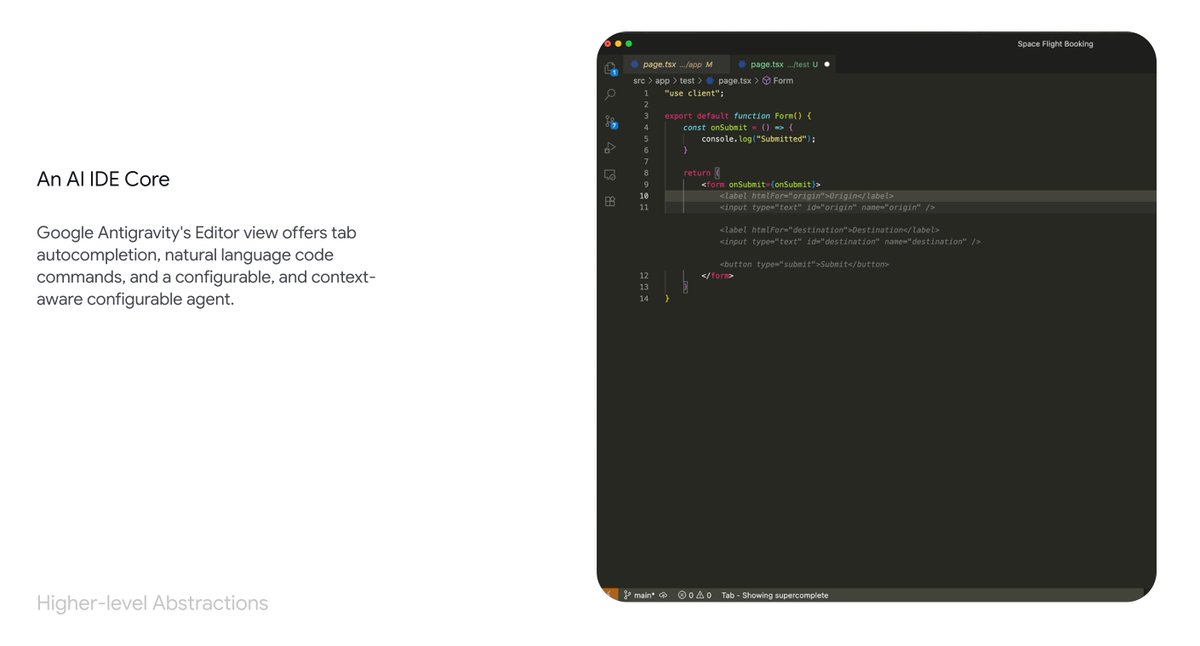 lucas_flatwhite's tweet image. 👩🏻‍💻 Google Antigravity 출시: AI 에이전트가 코딩하는 새로운 IDE
&amp;gt; 여기엔 나노바나나까지 스택

- 에디터, 터미널, 브라우저에서 동시에 작동
- 자율적인 계획 수립 및 코드 검증
- 멀티 에이전트 &quot;미션 컨트롤&quot; 뷰
- 100만 토큰 이상 컨텍스트 (전체 코드베이스 지원)
- 별도 설정 없이 바로 사용…