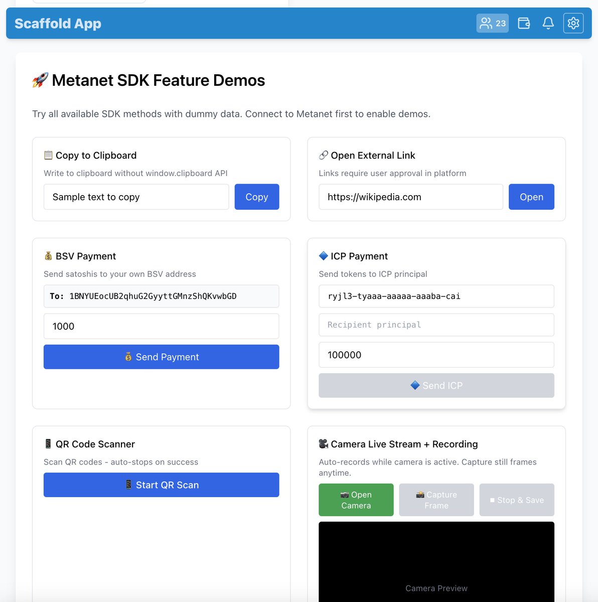 MetanetPlatform's tweet image. Metanet will release early December a scaffold app on Github, as a starting point for your web apps, with near full SDK implemented out of the box 😍

Join metanet.page and check out for yourself the infinite incredible features we have to offer ❣️

BSV 🤝 ICP + IPFS