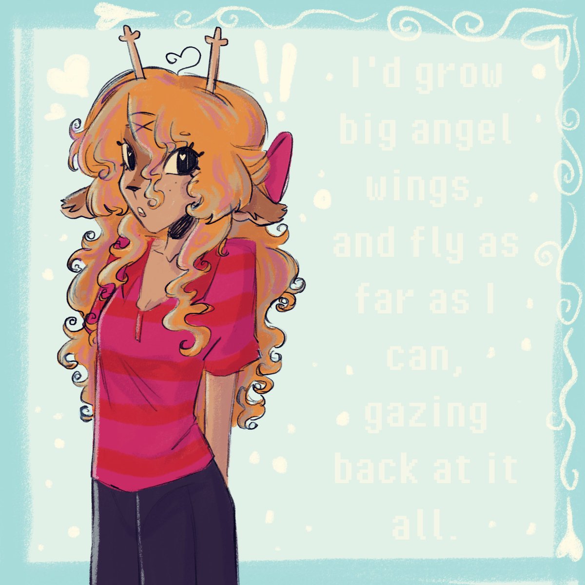 mahit0s_art's tweet image. I saw a cute shirt today but I didn&apos;t think it&apos;d suit me so I drew noelley wearing it!! ^_^ #noelleholiday #deltarune