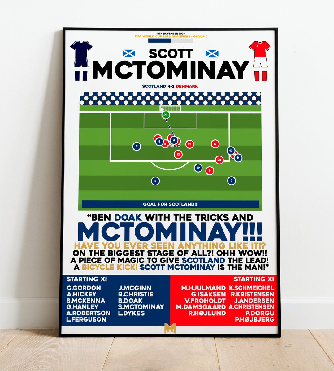 🏴󠁧󠁢󠁳󠁣󠁴󠁿FRAMED PRINT GIVEAWAY🏴󠁧󠁢󠁳󠁣󠁴󠁿

SCOTLAND ARE IN THE 2026 FIFA WORLD CUP!🏴󠁧󠁢󠁳󠁣󠁴󠁿🏆

We’ve partnered with <a href="/MezzalaDesigns/">𝗠𝗲𝘇𝘇𝗮𝗹𝗮</a> to giveaway ANY Framed Print From Our Famous Night v Denmark!🏴󠁧󠁢󠁳󠁣󠁴󠁿

To enter: 
🤝 Follow <a href="/TheTartanScarf/">The Tartan Scarf 🏴󠁧󠁢󠁳󠁣󠁴󠁿</a>  &amp; <a href="/MezzalaDesigns/">𝗠𝗲𝘇𝘇𝗮𝗹𝗮</a> 
🔄 RT this Post 
🏷️Tag a Friend 

#ScotlandNT