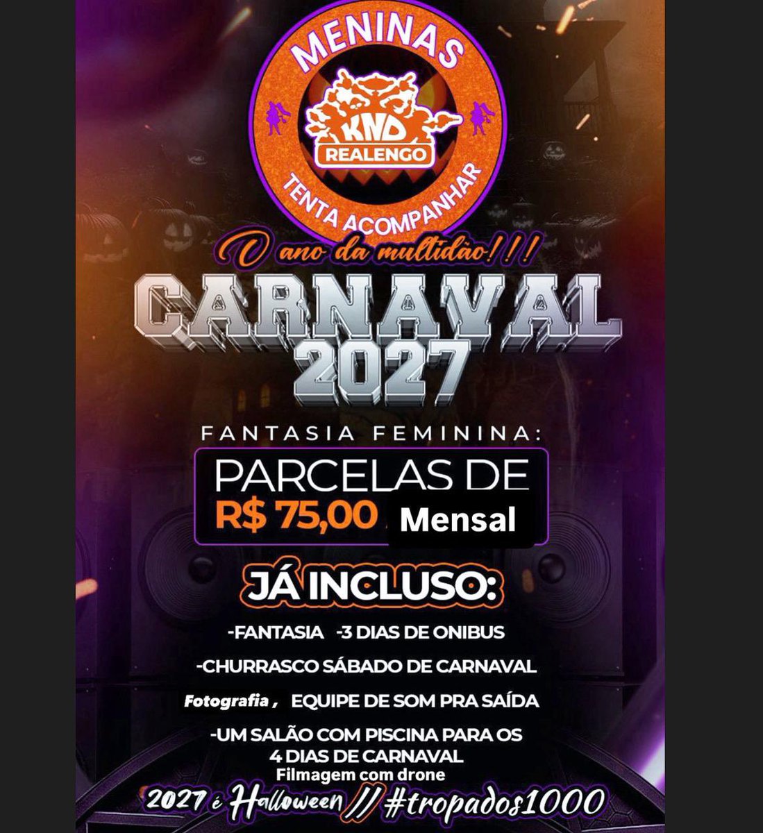 knd_realengo's tweet photo. ENTÃO MENINAS DEMOS UM PASSO IMPORTANTE RUMO A 2027  ANIVERSÁRIO DE 20 ANOS DA KND DE REALENGO JA TEMOS UM VALOR  , 75 REAIS MENSAL 😱😱😱 !!! QUE ISSO NÃO PAGA NEM O LANCHE DO MC DONALDS COM O NAMORADO !! 🤣🤣❤️ .. MAIS INFORMAÇÕES NOS STORIES ACOMPANHA LÁ !!! 

75 REAIS MENSAL. https://t.co/fwbm3OywhO
