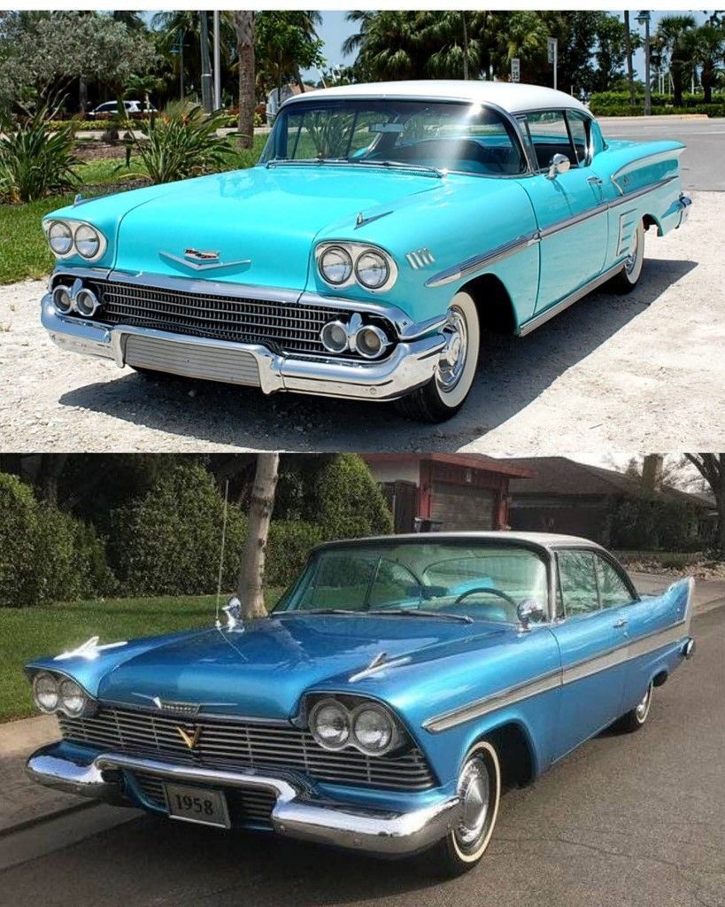 ♦️🔸️💎🔸️♦️🔹️💎🔹️♦️🔸️💎🔸️♦️ 

💎 Top or Bottom ❓️ 

1958 Chevrolet Bel Air 
🔸️ OR 🔸️ 
1958 Plymouth Fury