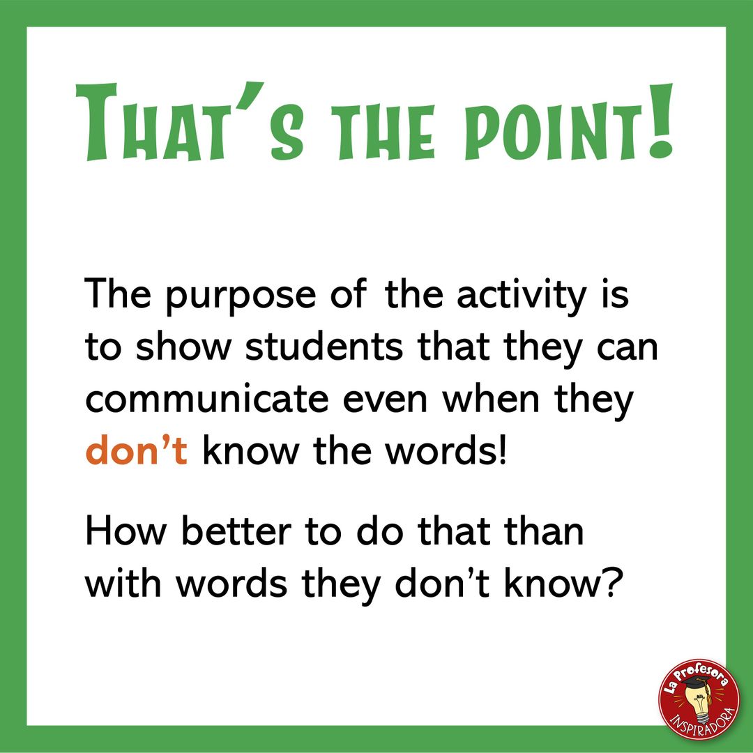 inspiradora_la's tweet image. Students are fine speaking when they can use words they know. It&apos;s when they run into a word they don&apos;t know that they panic.

By using uncommon words for circumlocution games we can help them realize how much they can say, even with a limited vocabulary!

#langchat #spanishclass