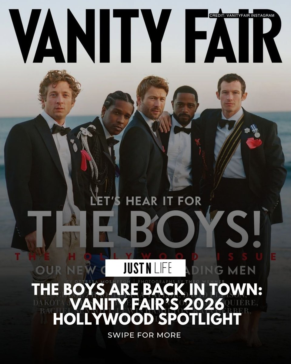 TheJustNLife's tweet image. #VanityFair’s 2026 Hollywood Issue spotlights #PaulMescal, #MichaelBJordan, #JeremyAllenWhite, #ASAPRocky, #GlenPowell, #AndrewGarfield &amp;amp; more as the “new class of leading men.” 

Social media’s split. 

💬 N Crowd, does this lineup reflect Hollywood or miss the mark?