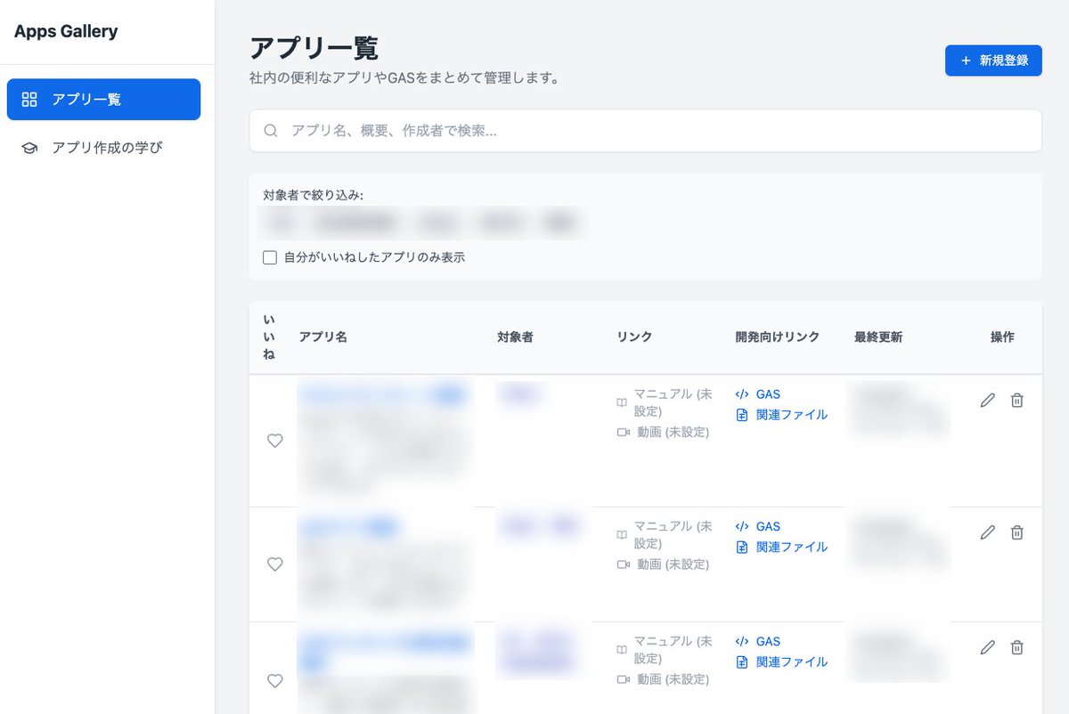 r__morita's tweet image. 以前、弊社で便利なGemを共有するアプリがAppSheetで構築されているという話を書いたんですが、GASについてもGalleryが構築されていました😆 しかも、アプリはAppSheetではなくGASで構築されています😂  AppSheetで作る方が絶対早いですが、この拘りが本当に素晴らしい🎉 #GoogleWorkspace #GAS